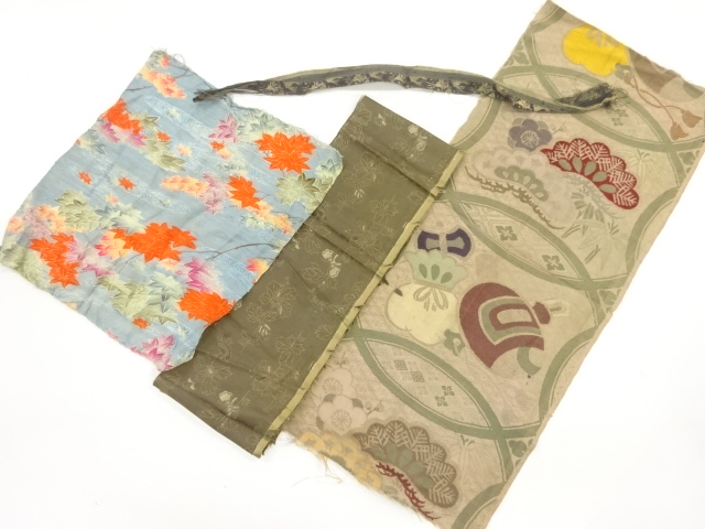 JAPANESE KIMONO / ANTIQUE CLOTH / SET OF 4